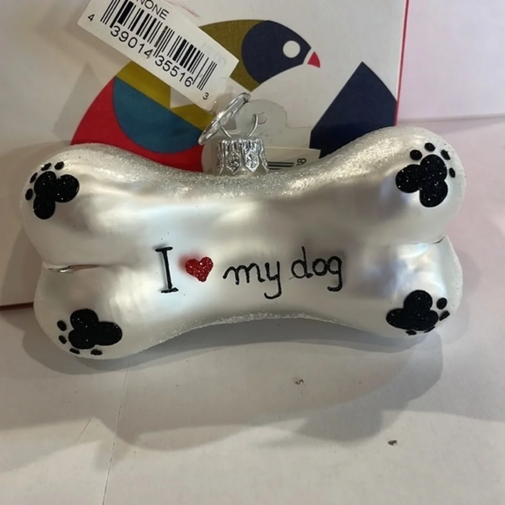 NWT NORDSTROM I Love my‎ dog Bone Ornament